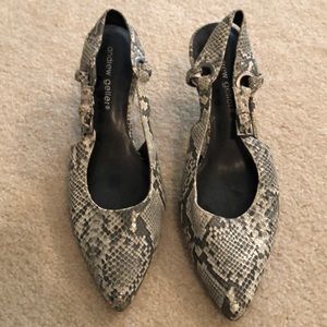New Faux Crocodile Kitten Heels